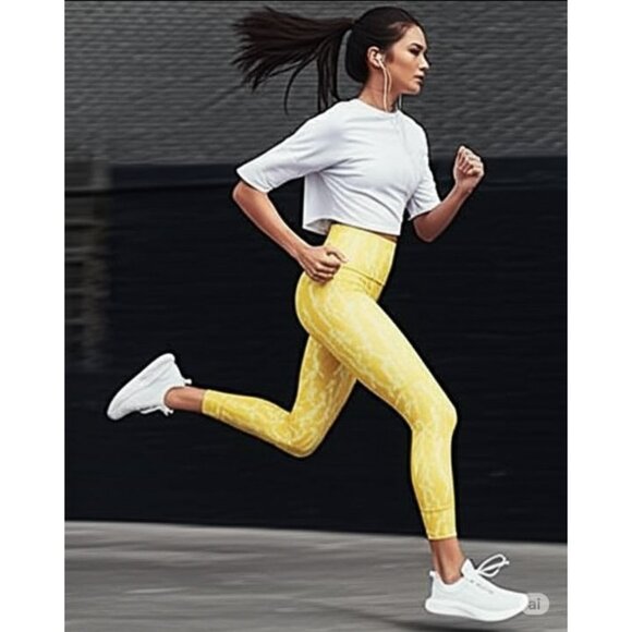 Carbon38 Yellow Snakeskin Print Leggings L - Picture 7 of 10